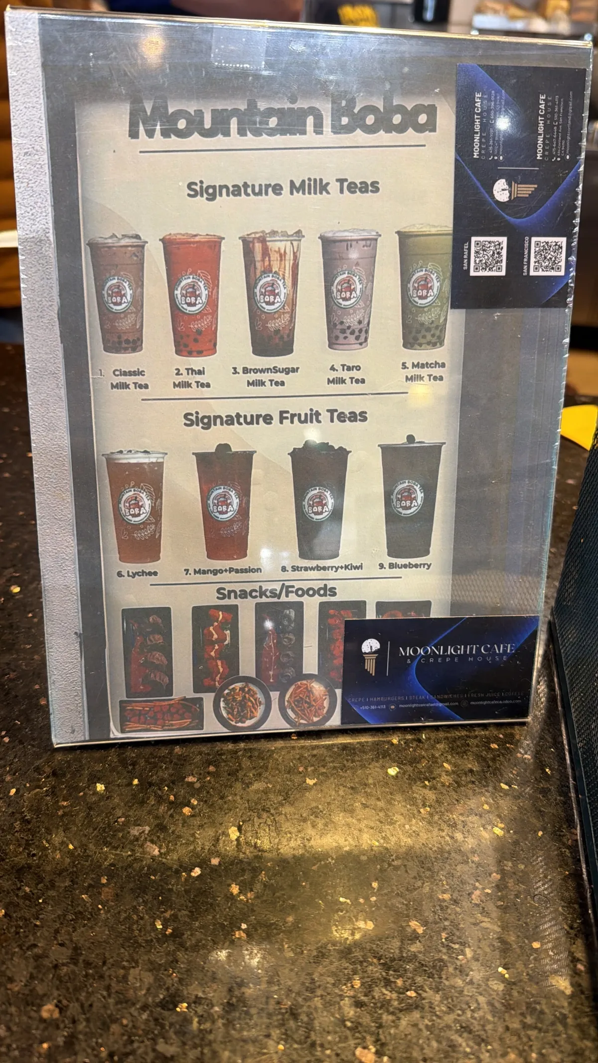 Boba at moonlight cafe down the street