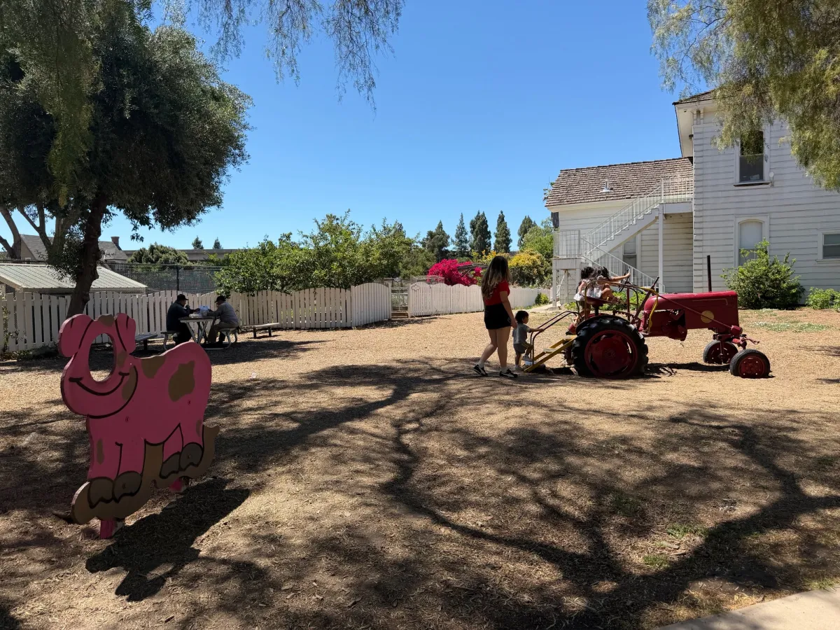 Tractor for toddler play and animal cutouts