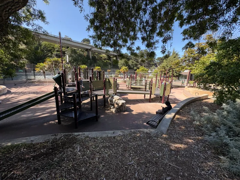 View from the ramp down into the playground.