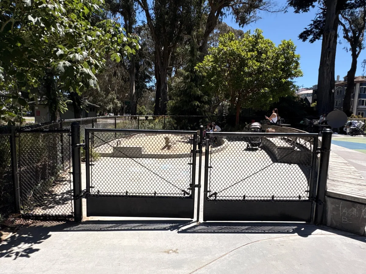 Sand pit is also enclosed