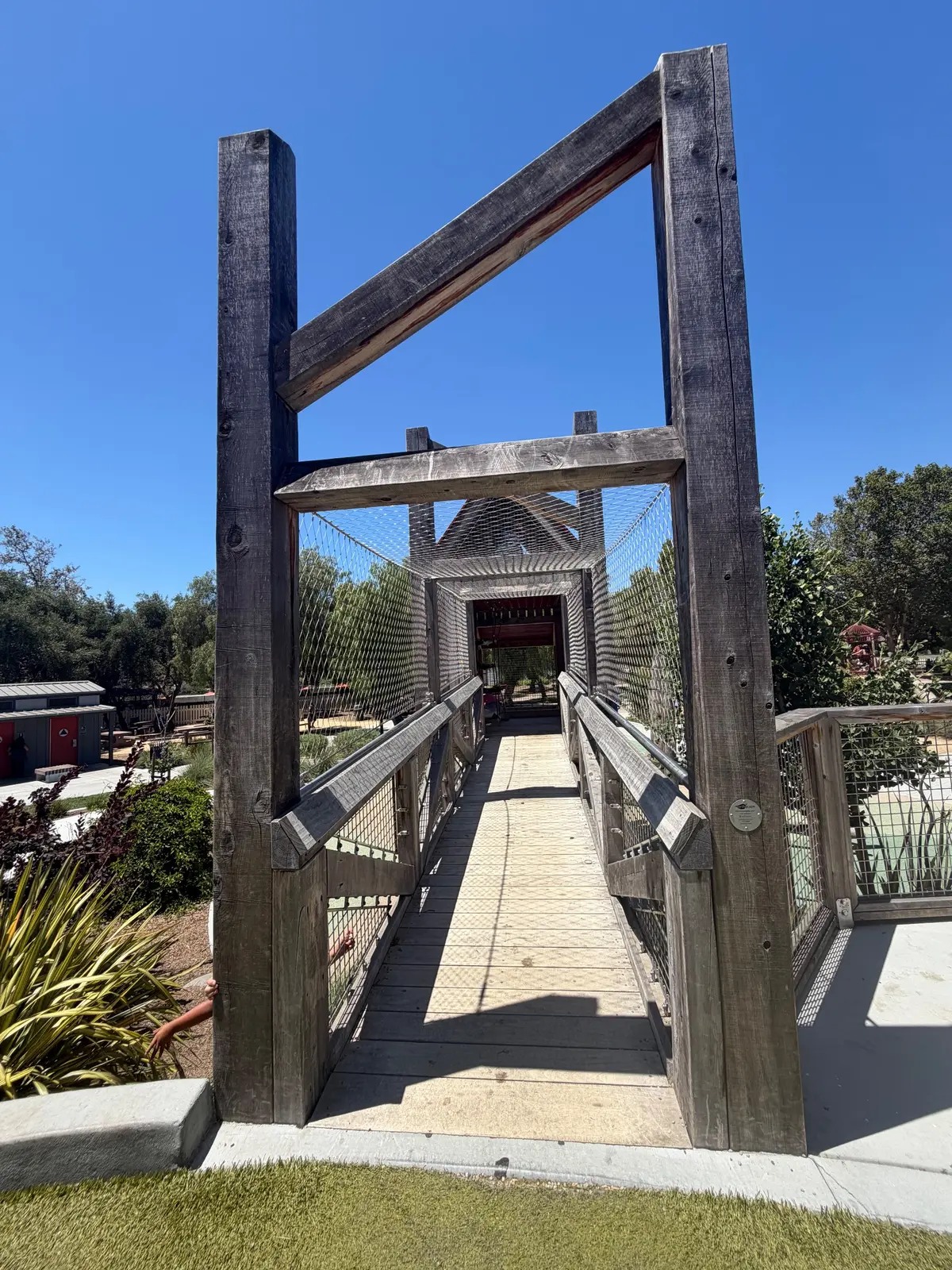 Bridge to another climbing structure
