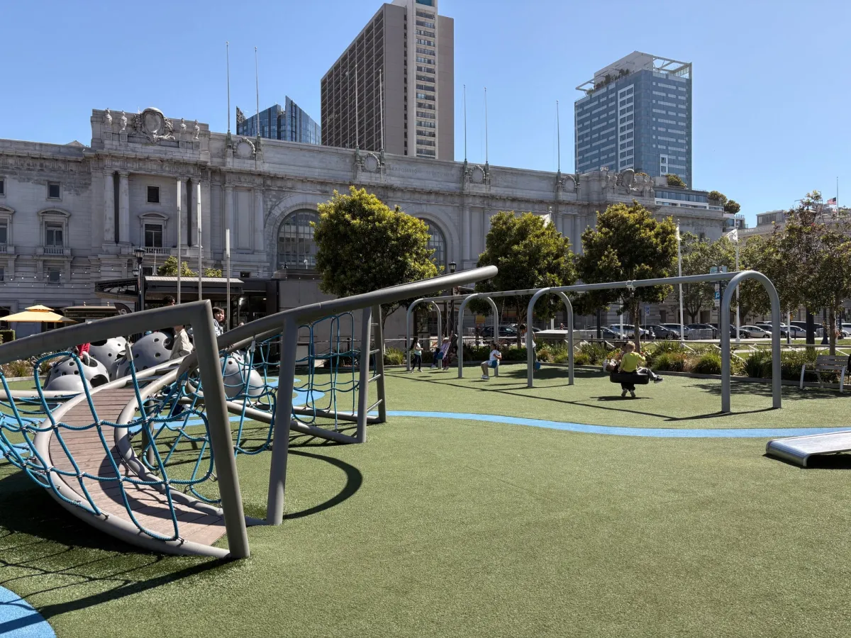 Swings and smaller play structure