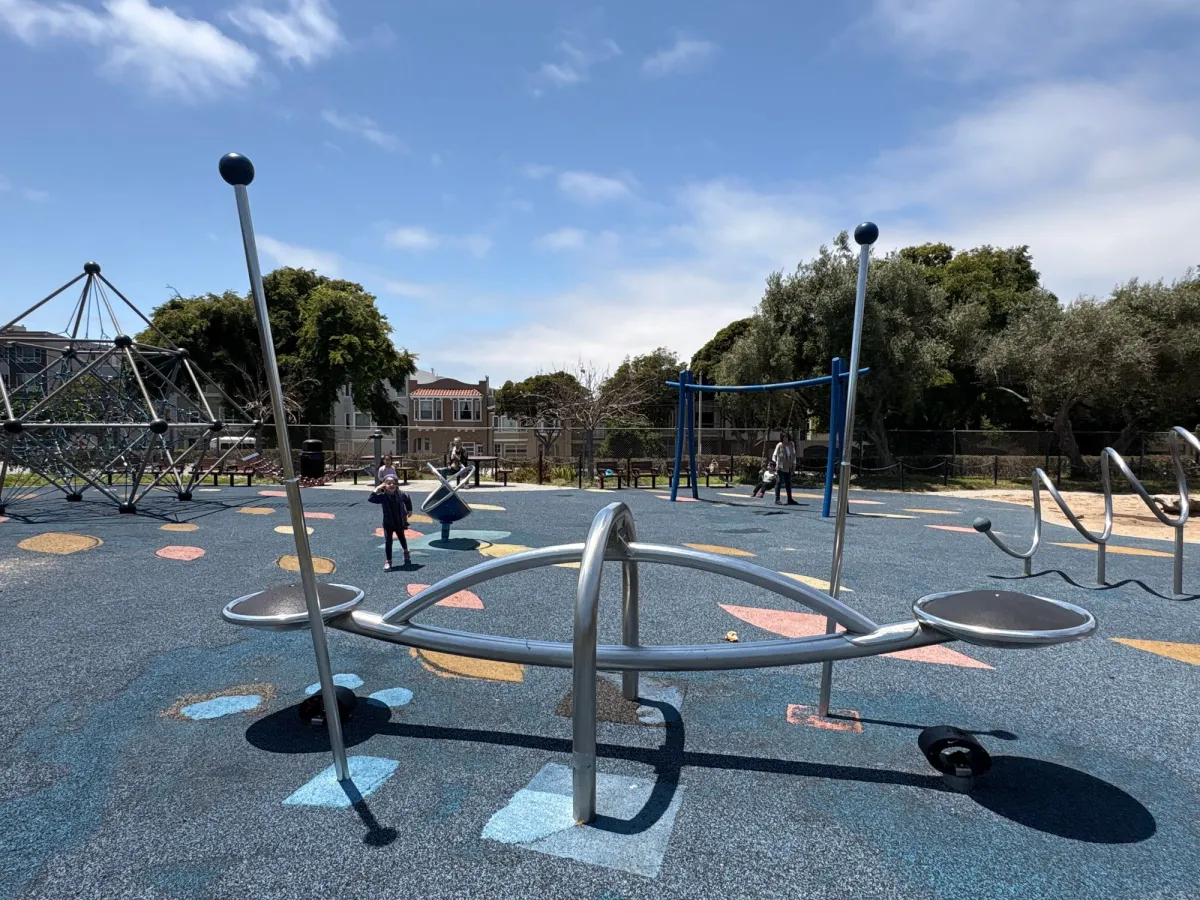 A futuristic looking teeter totter