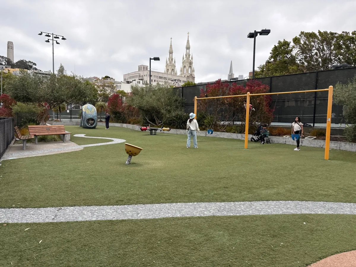 Swings, benches, and spinner