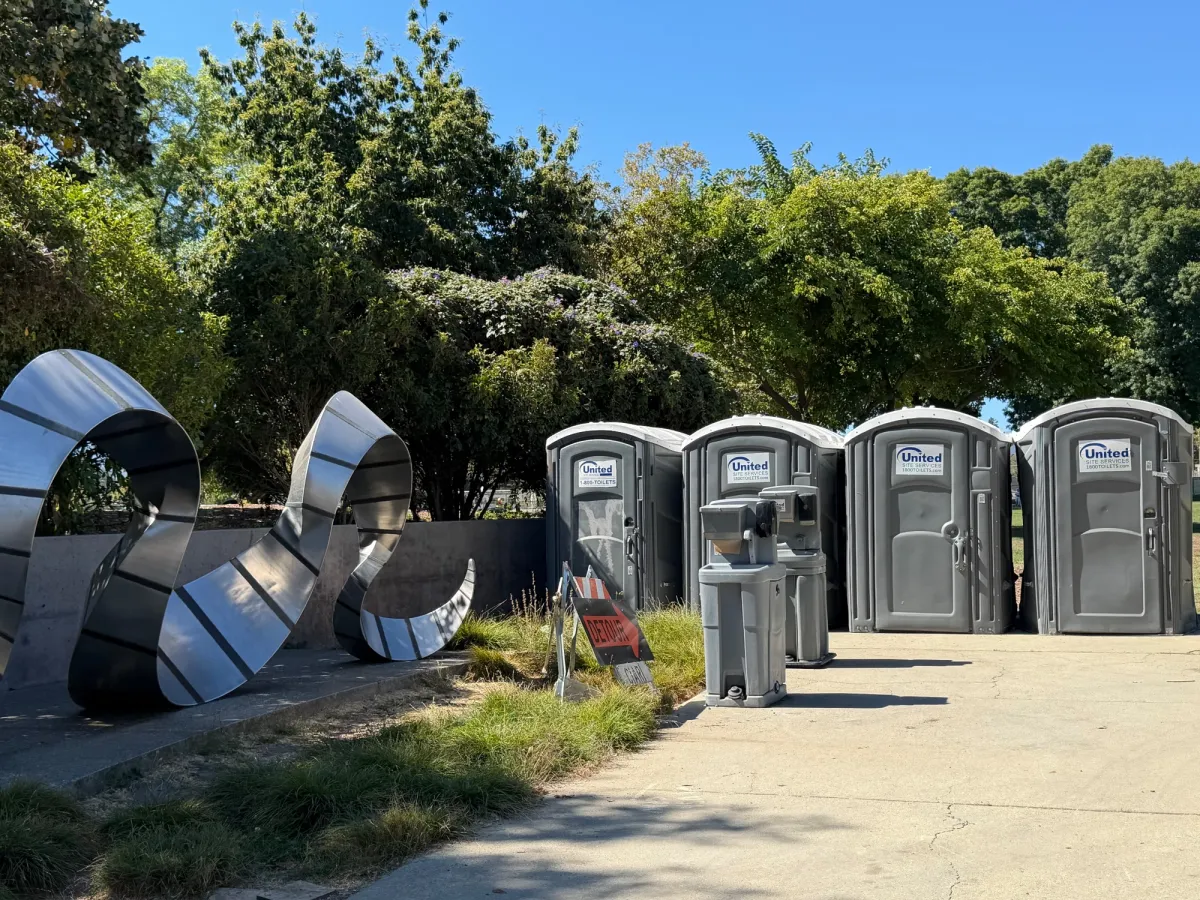 Temporary restrooms while permanent facilities under renovation