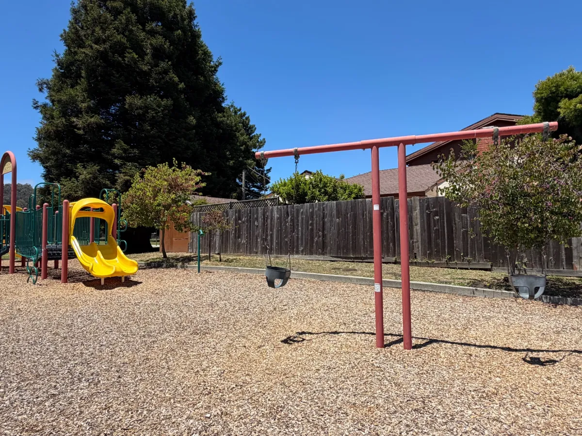 Toddler swings at the toddler play area