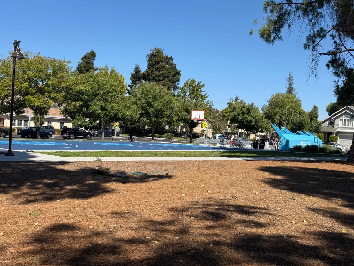 Outdoor gym and basketball courts