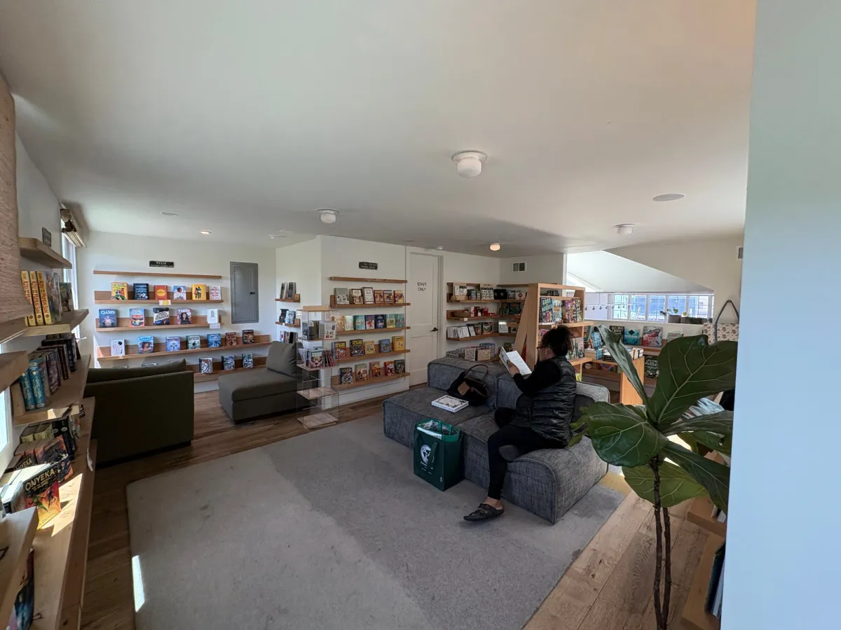 upstairs book area for kiddos