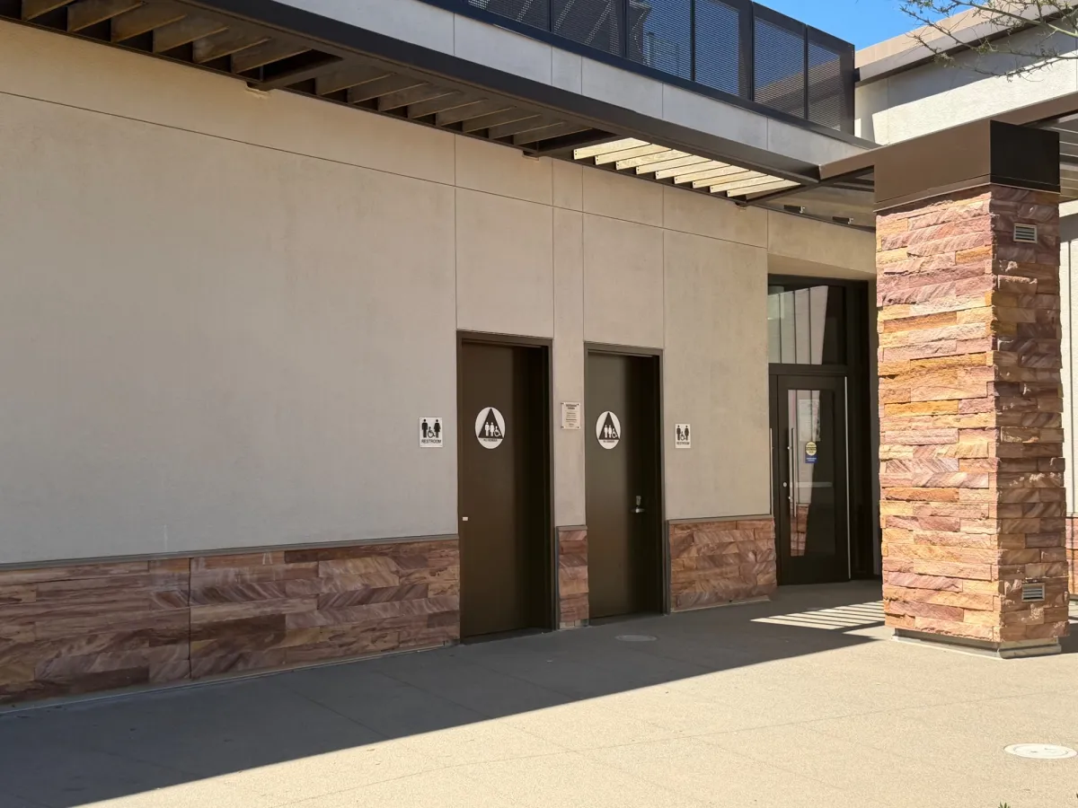 Bathroom exterior, part of the community center