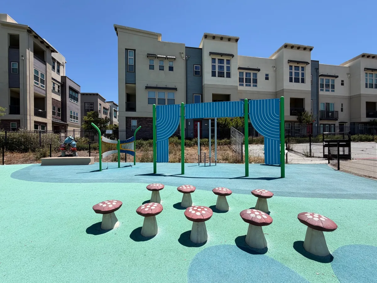 Theater area part of elementary school kid playground
