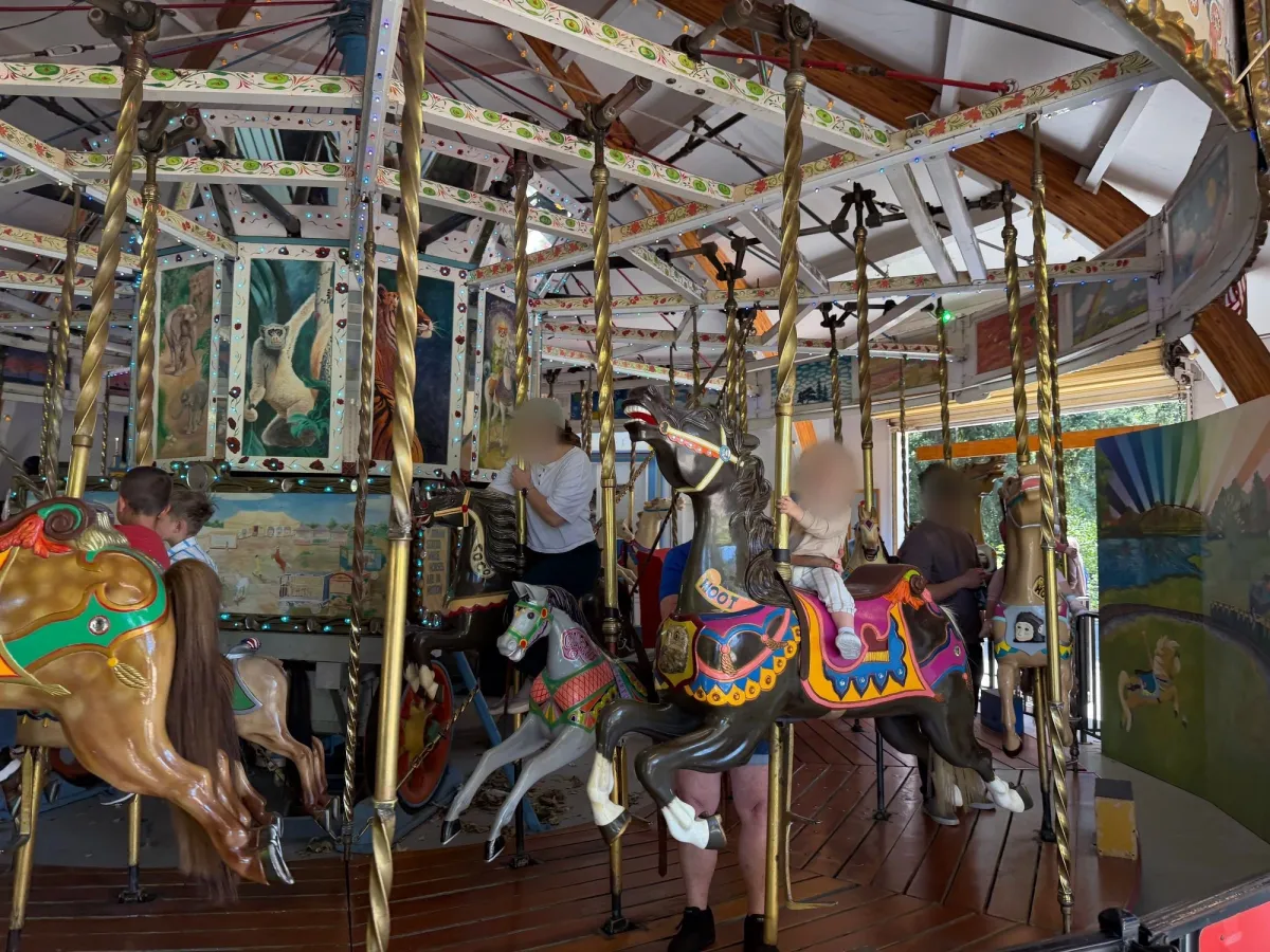 Charming carousel next to the train