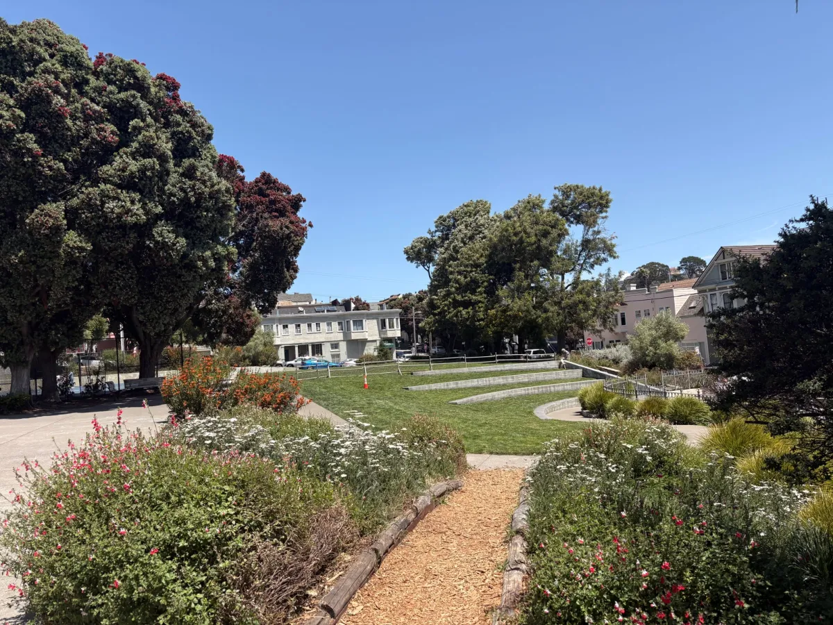 Well maintained walking path for families with dogs