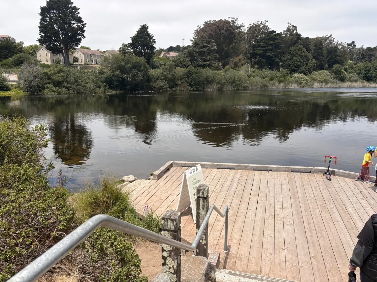 View of the lake and the path
