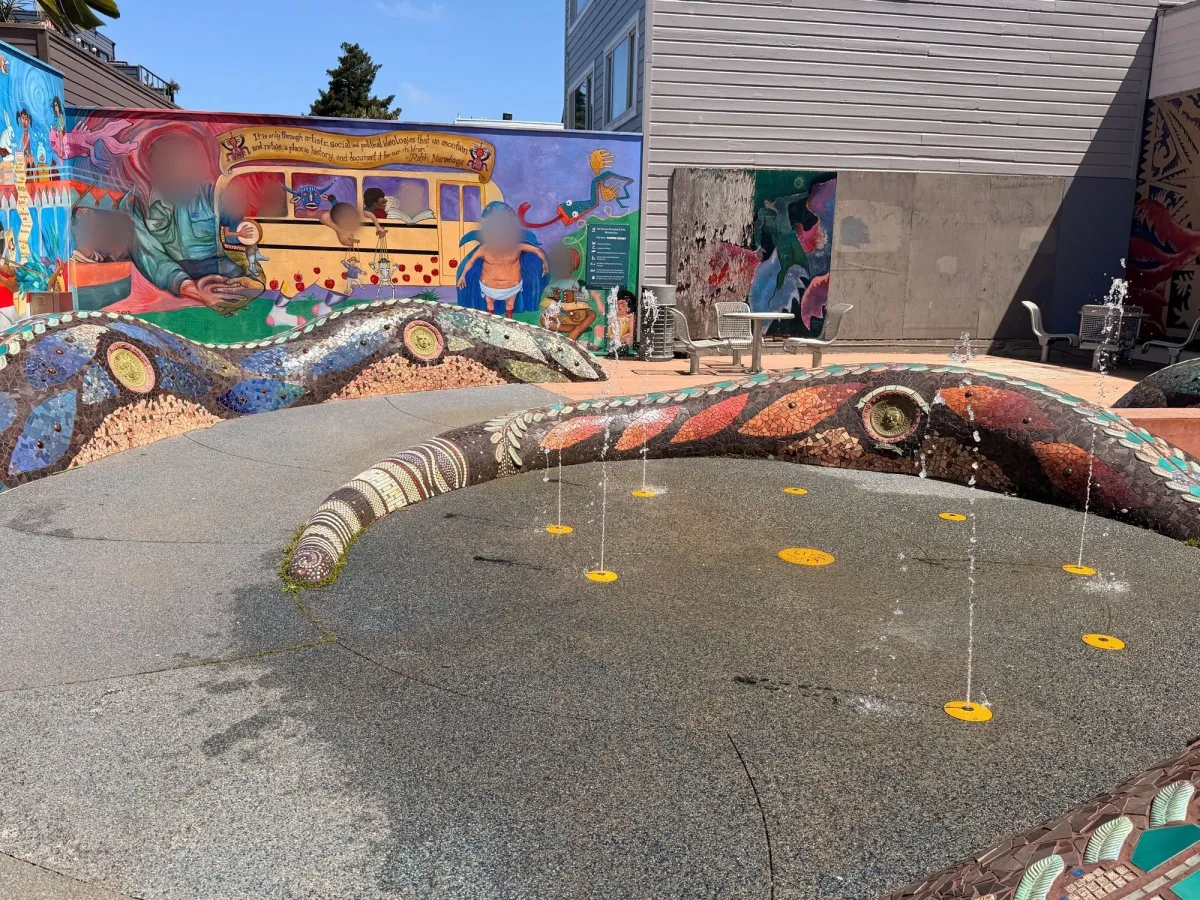 Splash pad during summer