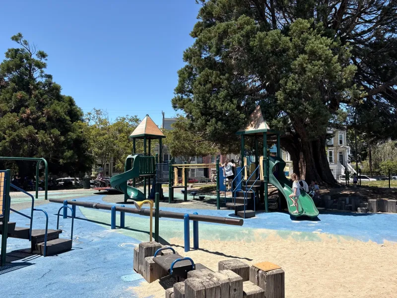 Main play structure and sand pit