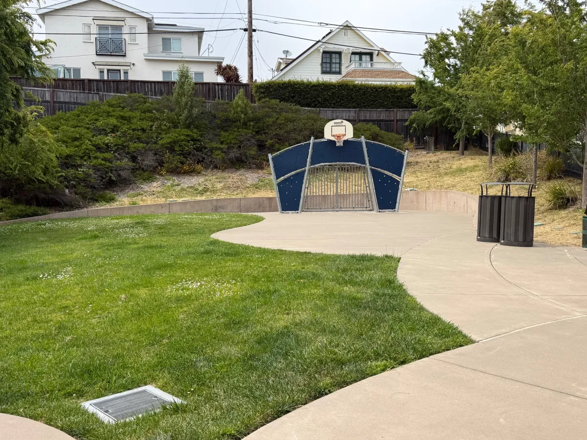 Basketball hoop, not a full court