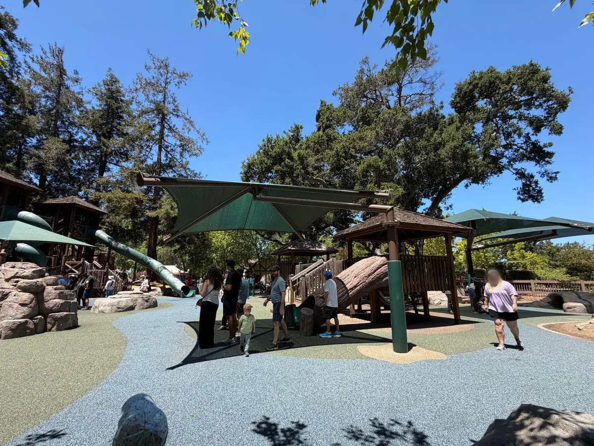 Large shaded playground at Redwood Grove