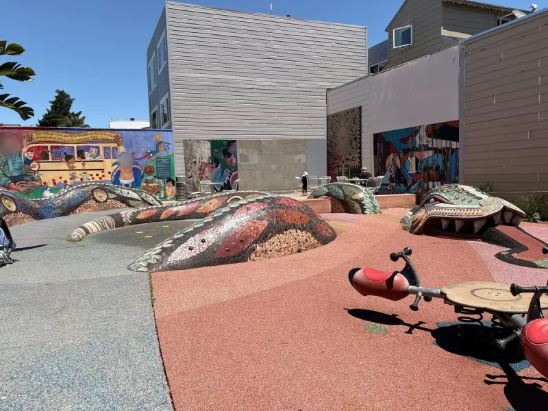 Wide shot of the park