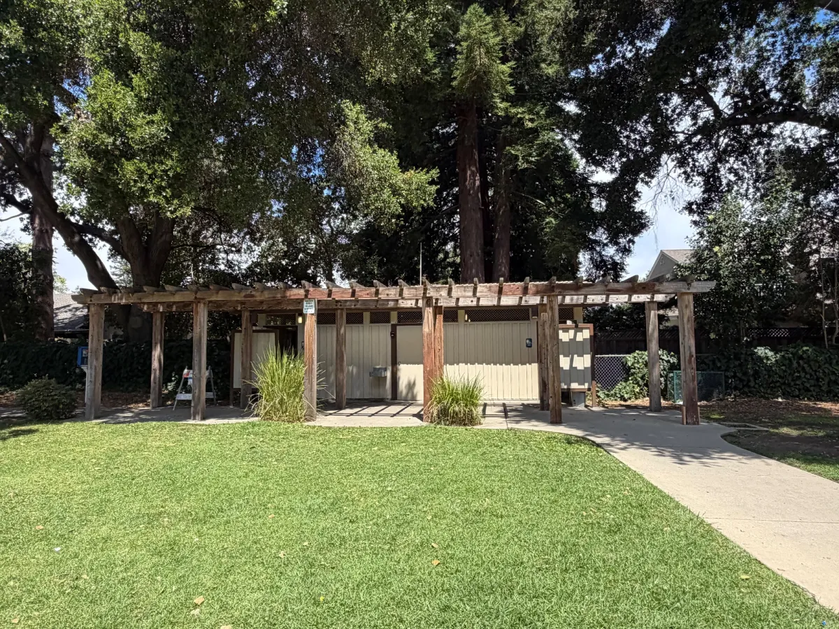 Bathroom facilities next to playground