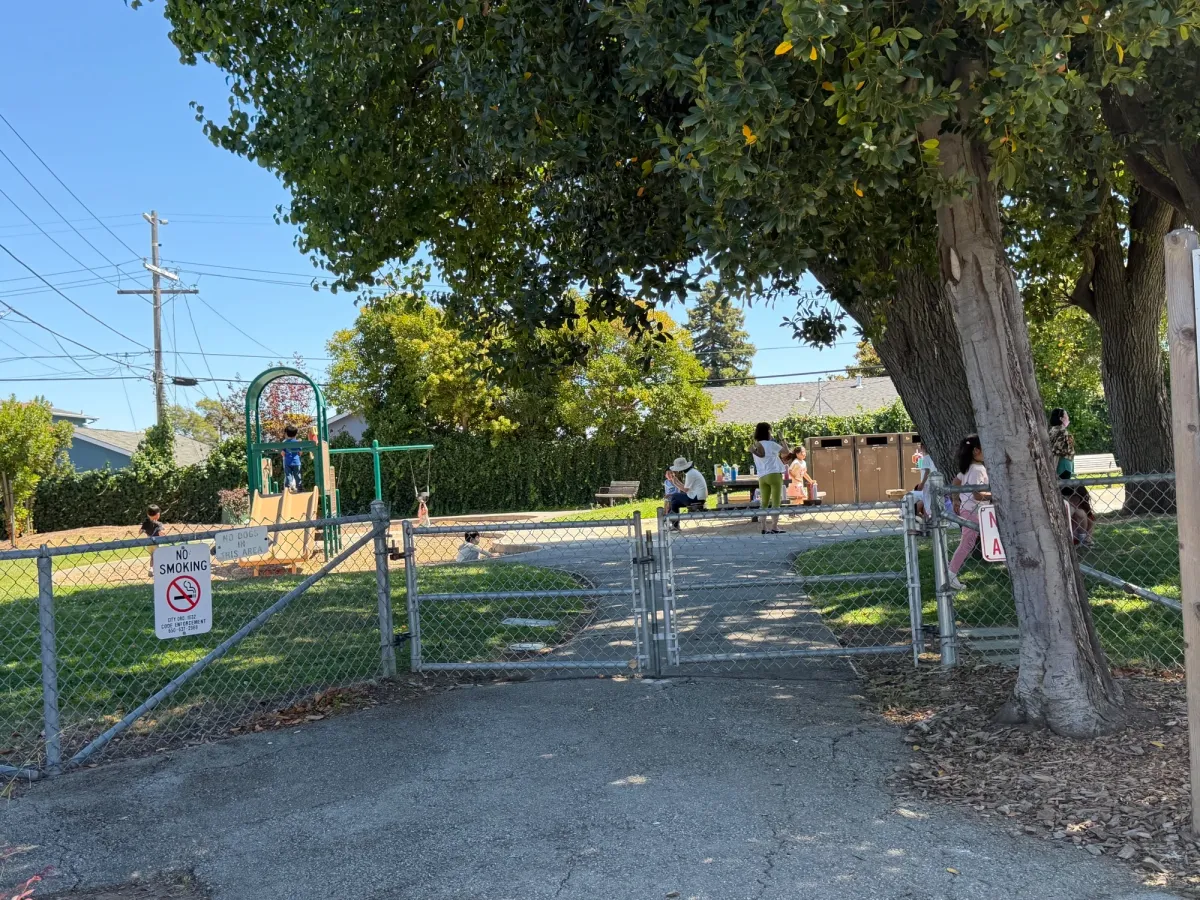 Fully fenced playground 