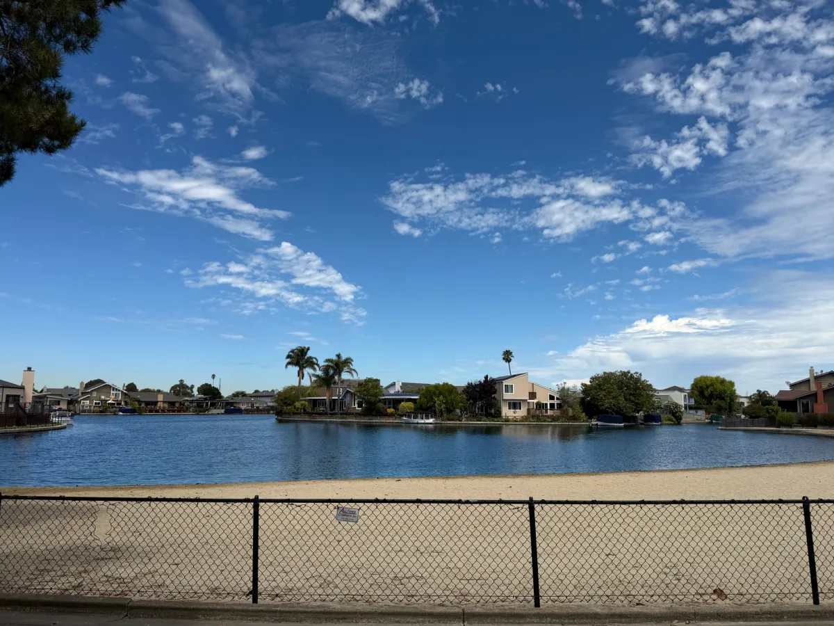 Beach access overlooking lagoon