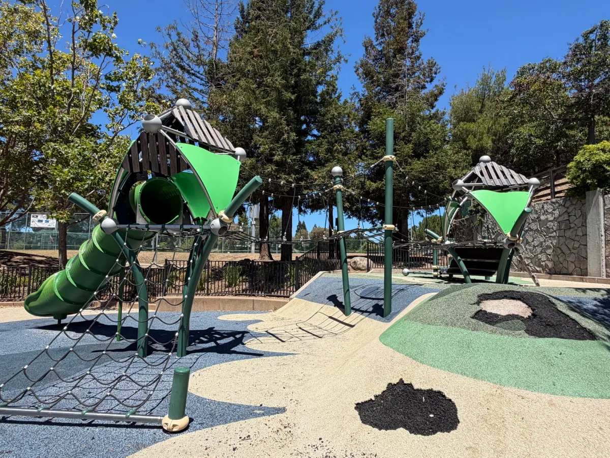 Tunnel slide and climbing nets