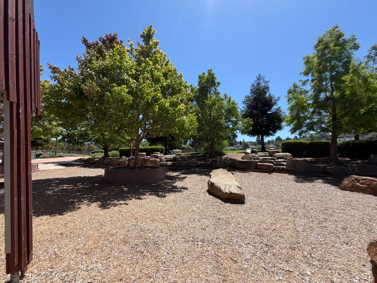 shaded walls and benches to sit on