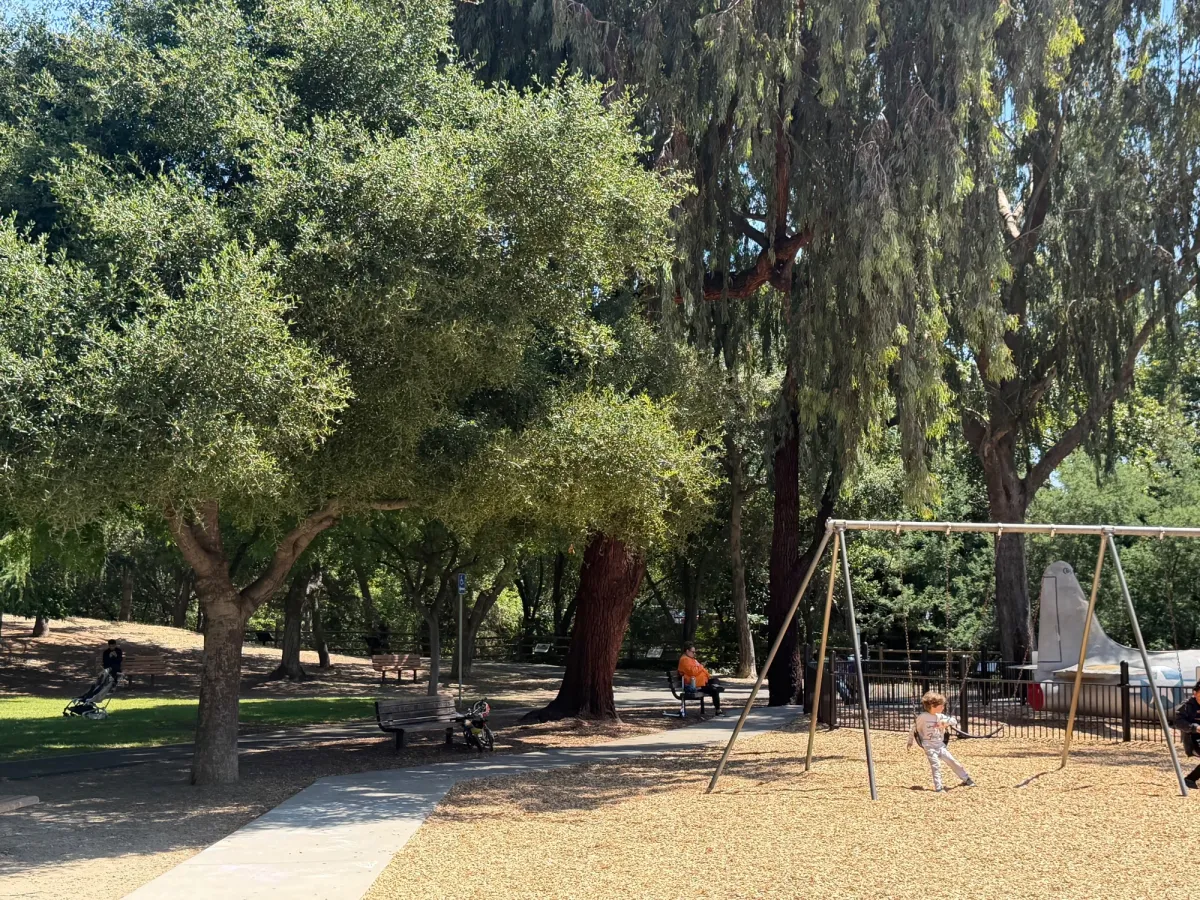Good shade for benches, but the playground has no shade