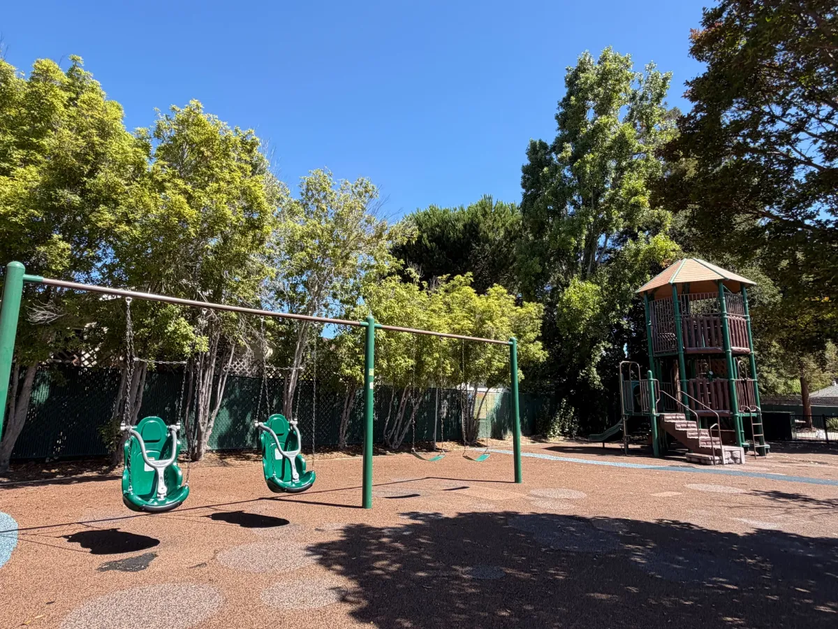 Swings in big kid zone