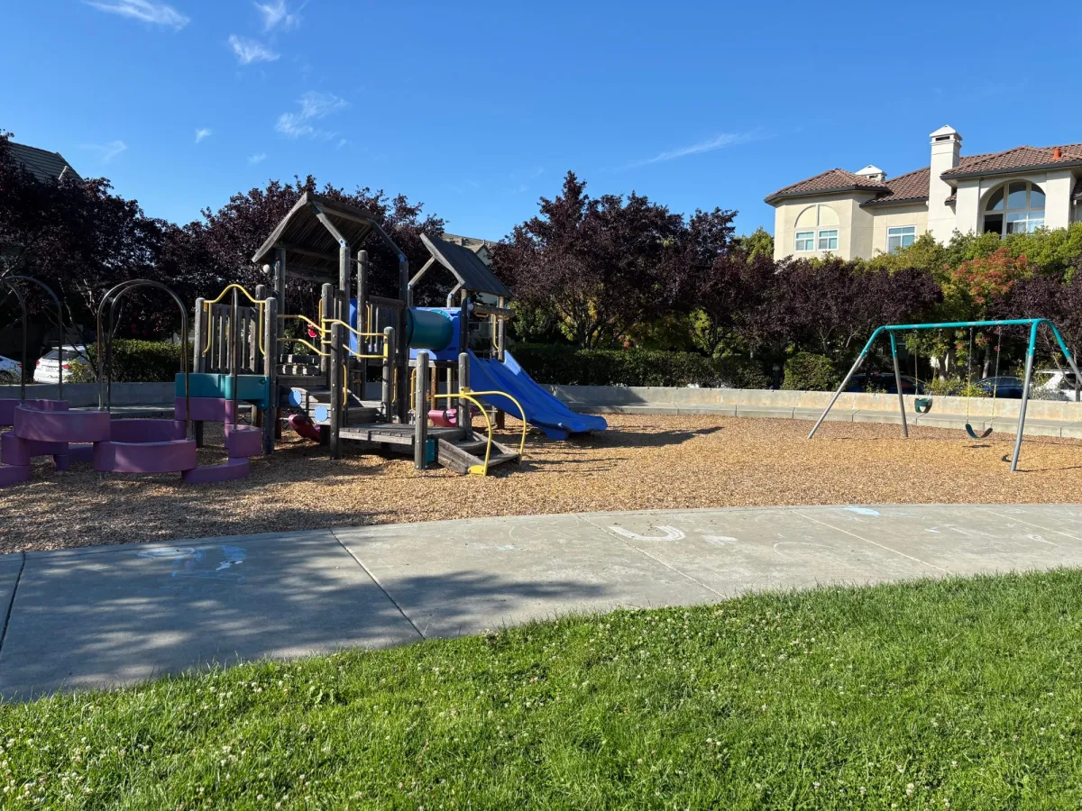 Wide view of playground