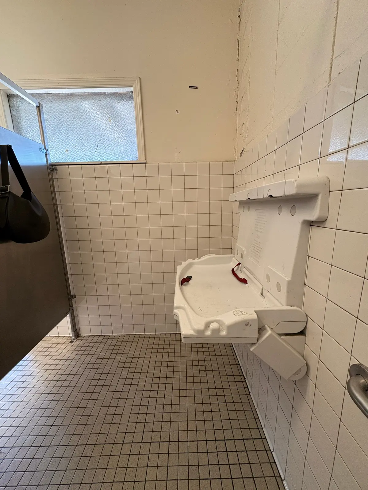 changing table inside handicap stall