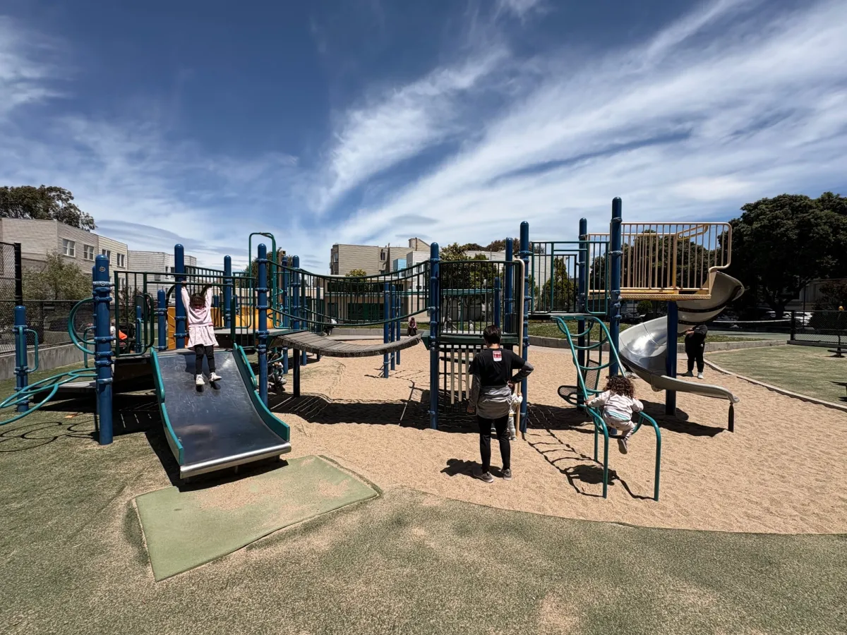 Playground set skews more towards the younger side
