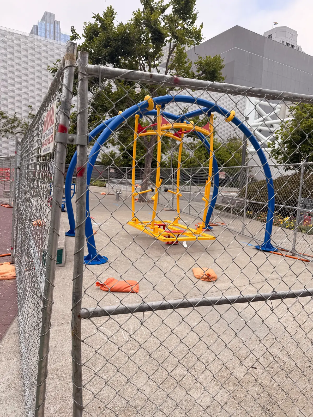 New play equipment under renovation