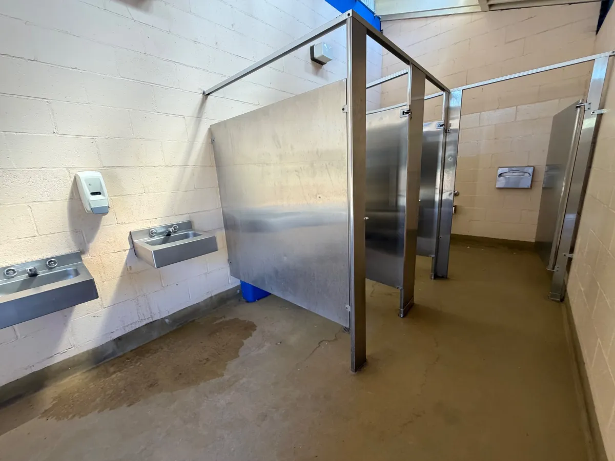 Bathroom facilities are basic but clean