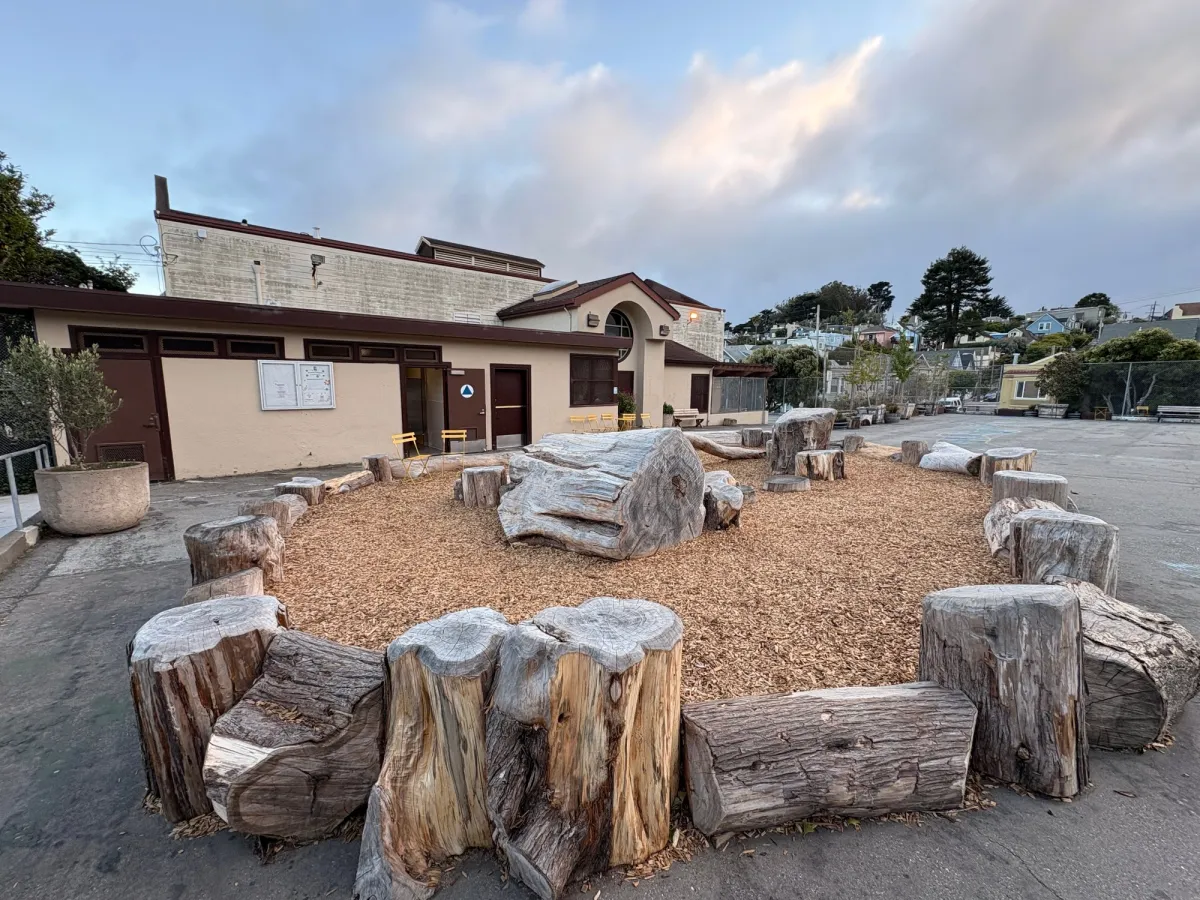 The nature pit for toddlers who need some separation