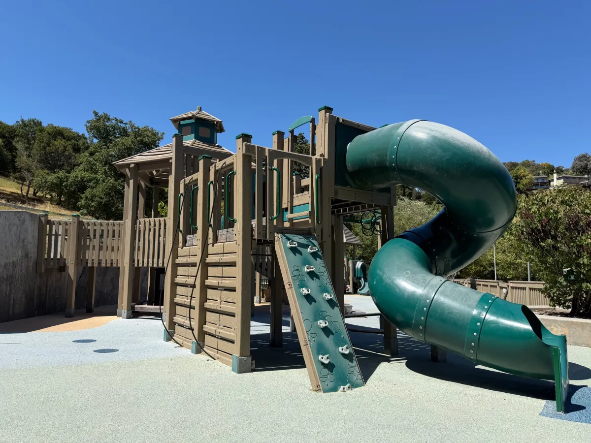 Rock wall and slides