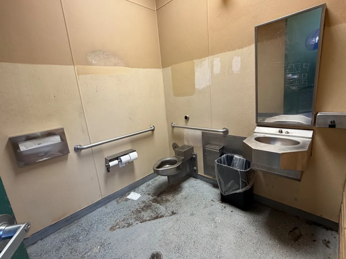 Very basic bathroom facilities, no changing table 