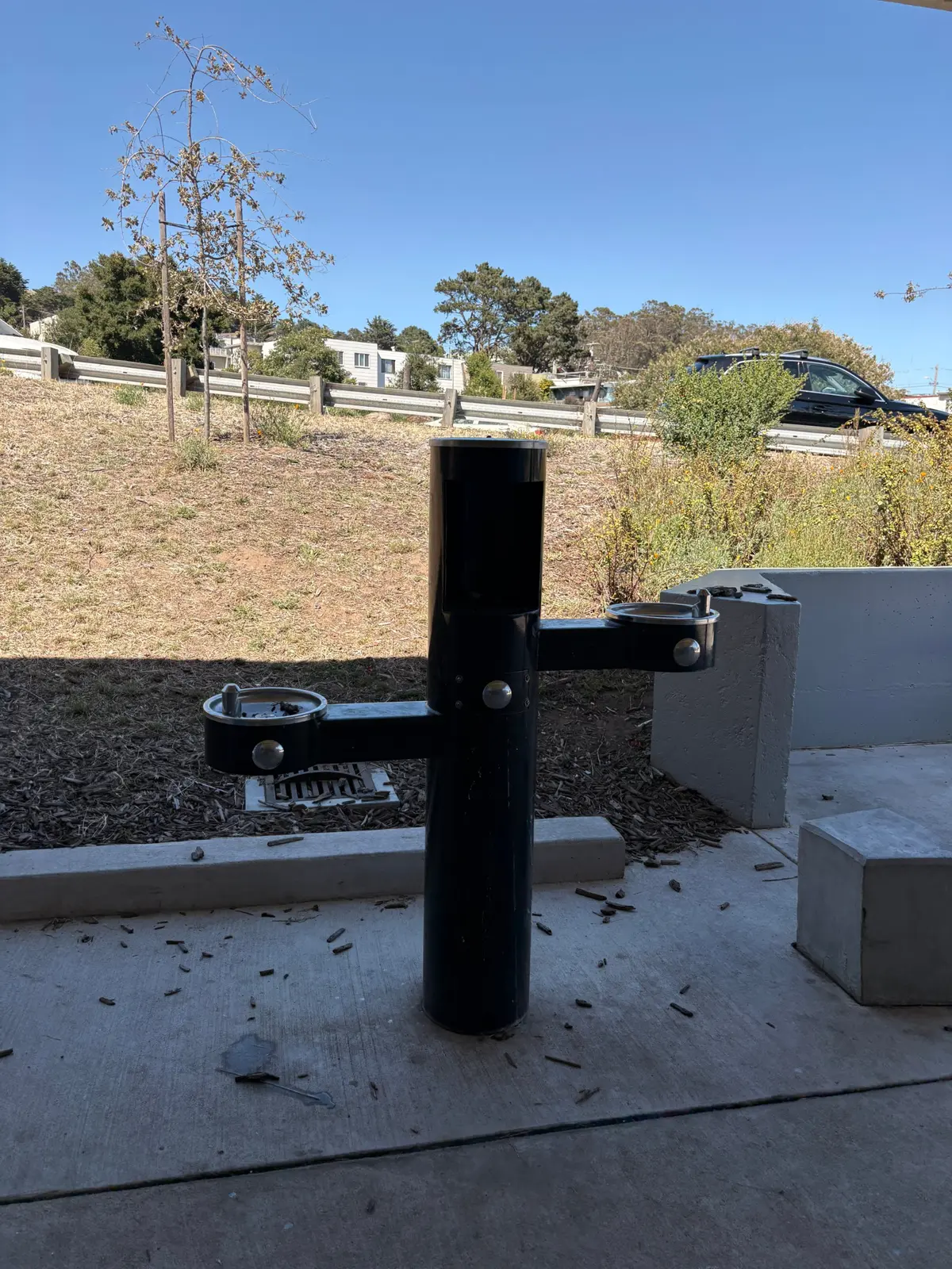 Water fountain by the bathrooms