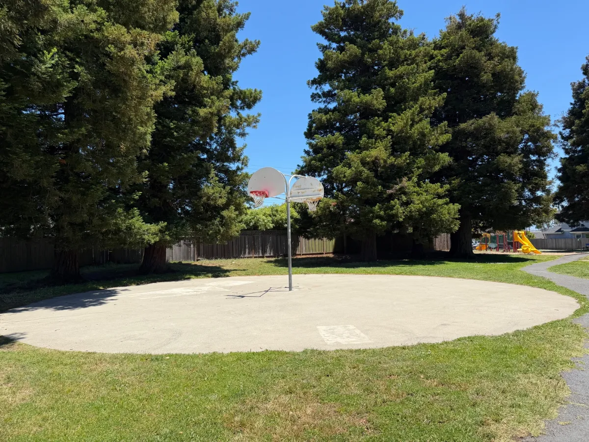 No basketball court, but hoops available for shooting