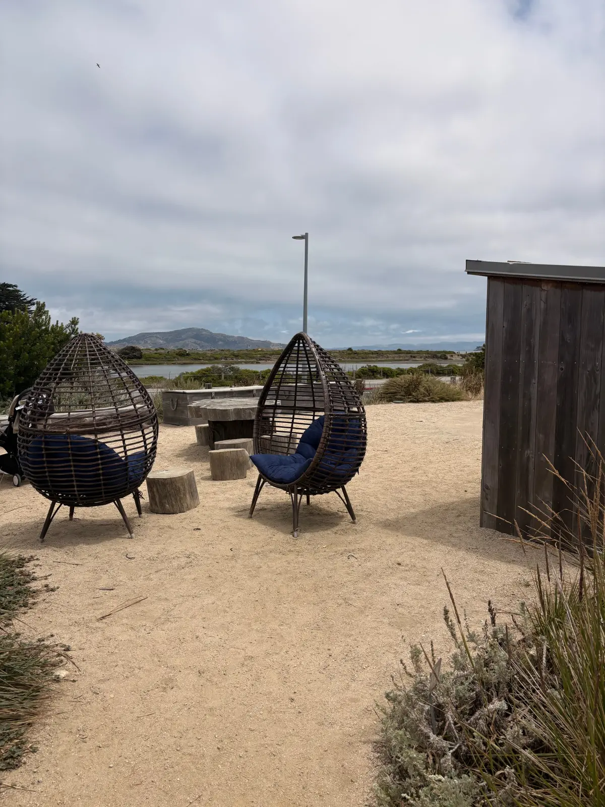 Egg chairs with a view