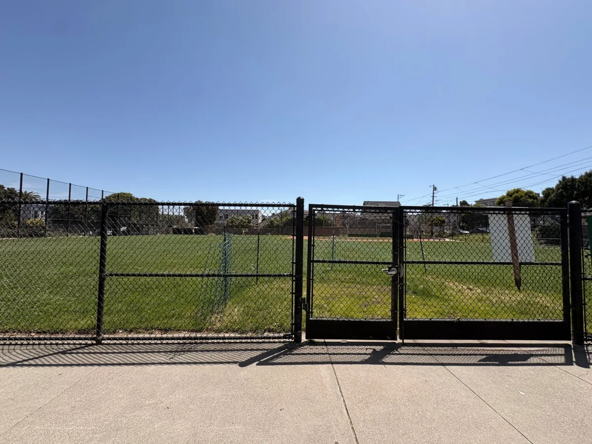 Baseball field where littles who are overstimulated can run around