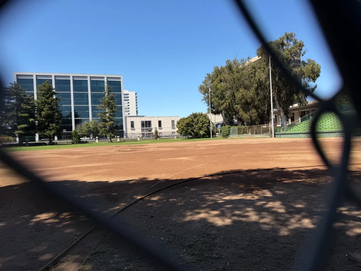 Baseball field and bleachers