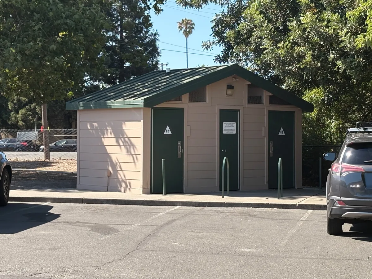 Bathroom exterior in the lot