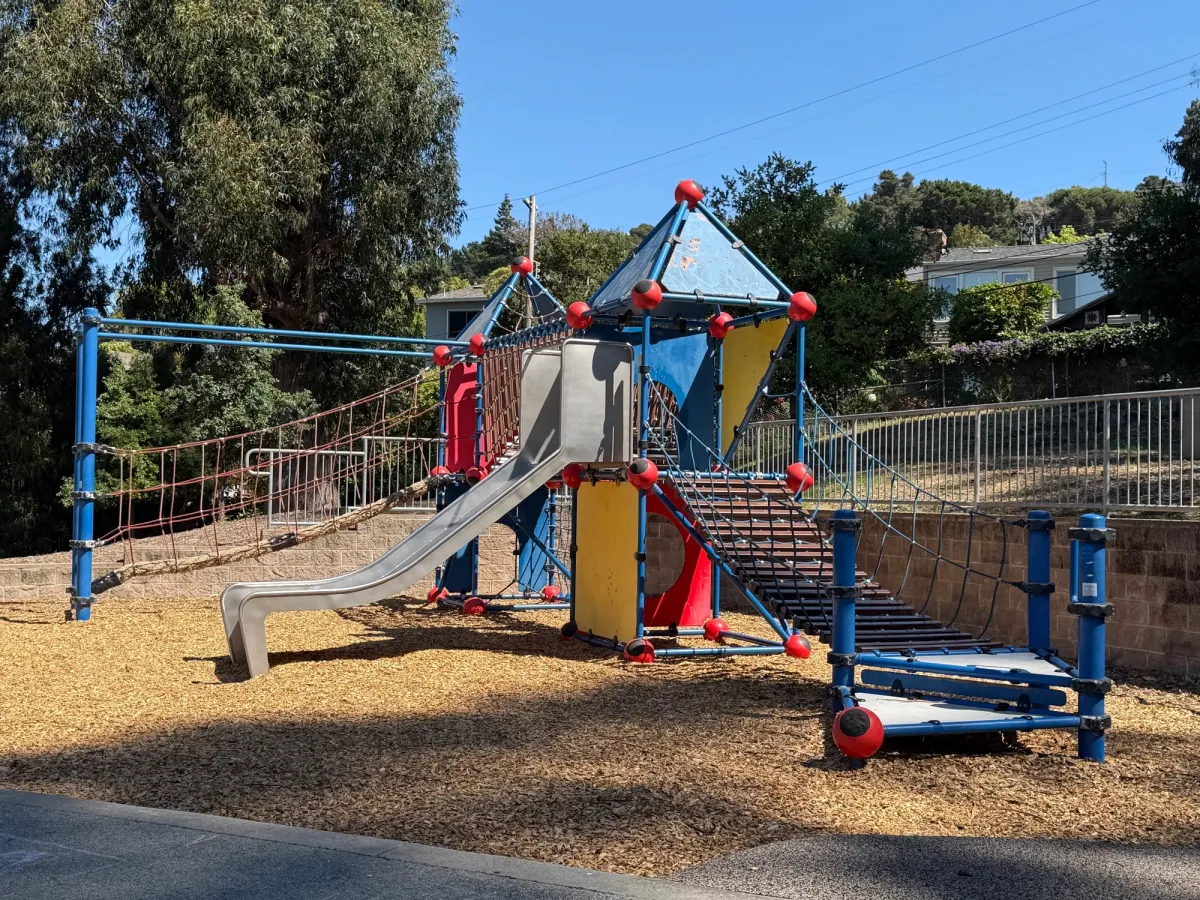 Big kid playground bridge ramp