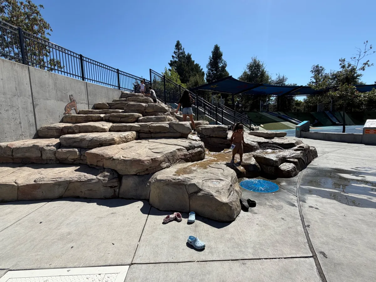 Water play area on year round