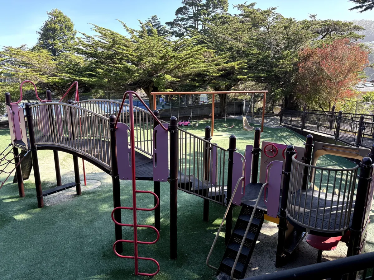 Top down shot of the nestled playground