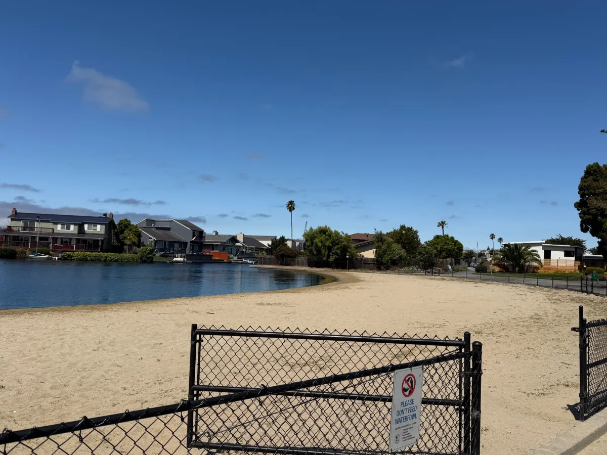 Entrance to beach area is gated