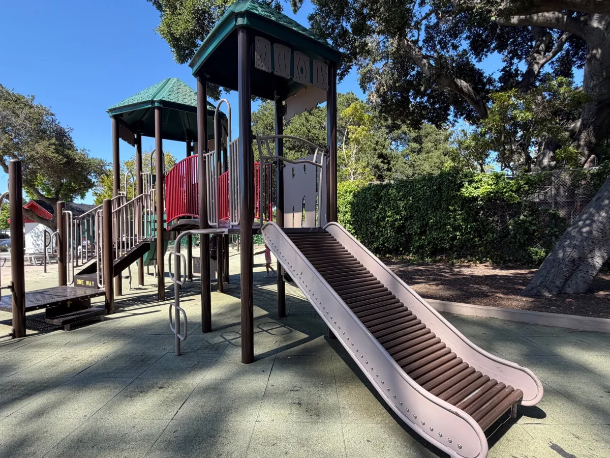 Roller slide in toddler play area