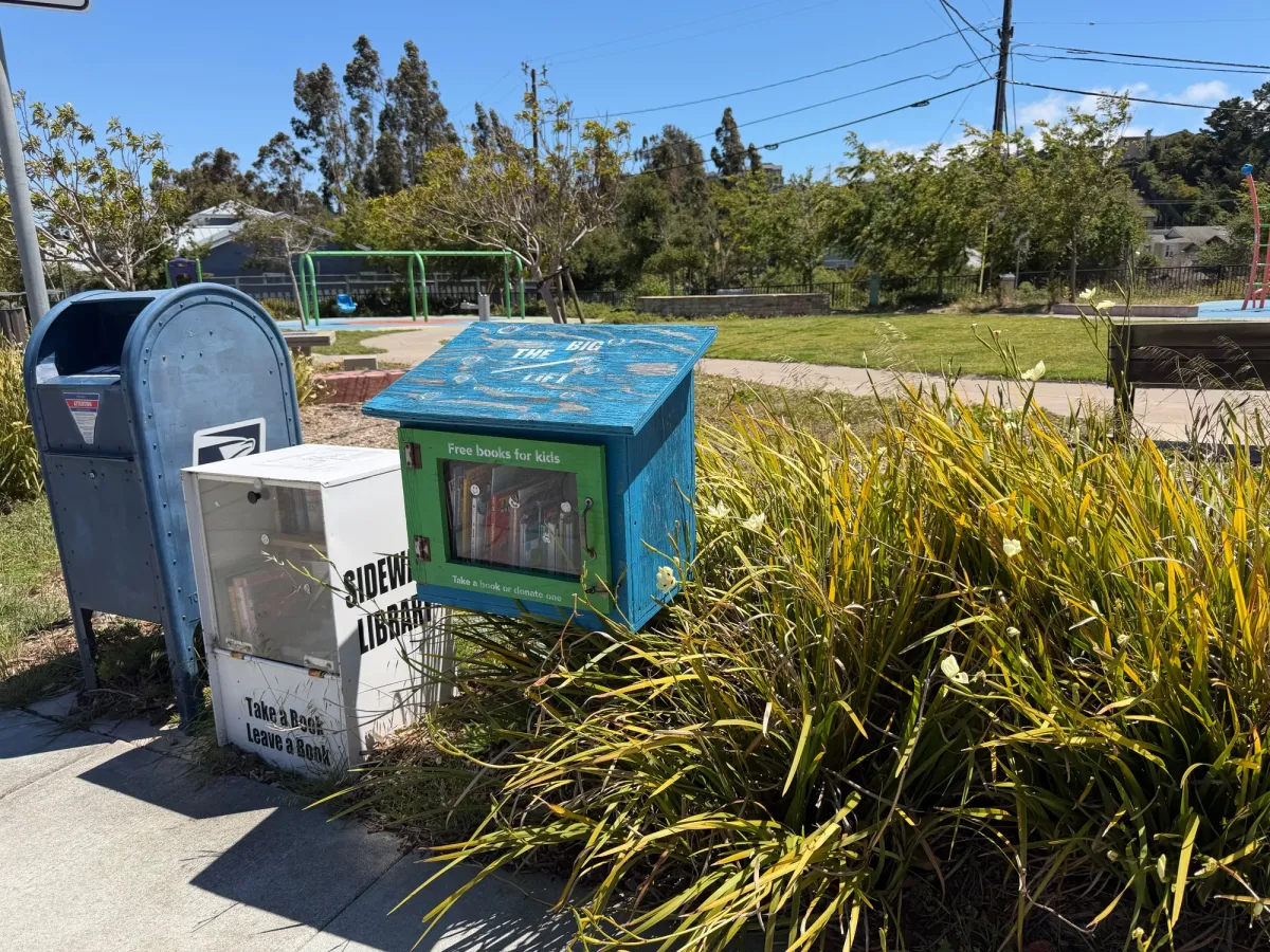 Little free library conveniently situated next to mailbox