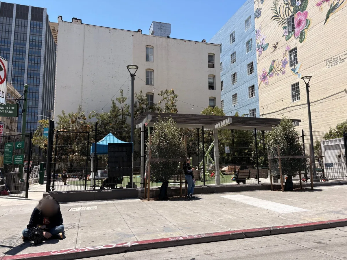 View of the exterior into the park